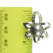 Load image into Gallery viewer, Sterling Silver 925 CZ &amp; Black Pearl Pendant