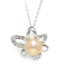 Load image into Gallery viewer, Sterling Silver 925 CZ &amp; Peach Pearl Pendant