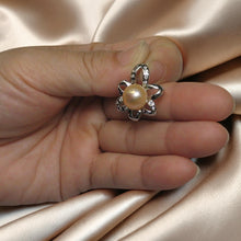 Load image into Gallery viewer, Sterling Silver 925 CZ &amp; Peach Pearl Pendant