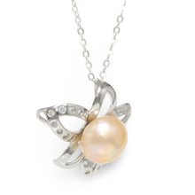Load image into Gallery viewer, Sterling Silver 925 CZ &amp; Peach Pearl Pendant