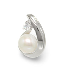 Load image into Gallery viewer, Sterling Silver 925 CZ &amp; White Pearl Unique Pendant
