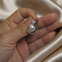 Load image into Gallery viewer, Sterling Silver 925 CZ &amp; White Pearl Unique Pendant