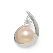 Load image into Gallery viewer, Sterling Silver 925 CZ &amp; Pink Pearl Unique Pendant