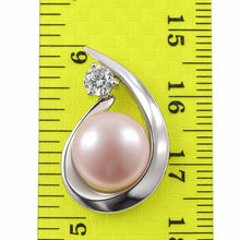 Load image into Gallery viewer, Sterling Silver 925 CZ &amp; Pink Pearl Unique Pendant