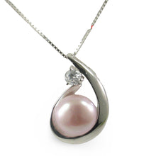 Load image into Gallery viewer, Sterling Silver 925 CZ &amp; Lavender Pearl Pendant