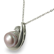 Load image into Gallery viewer, Sterling Silver 925 CZ &amp; Lavender Pearl Pendant