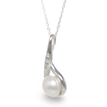 Load image into Gallery viewer, Sterling Silver 925 Fish Hook White Pearl Pendant