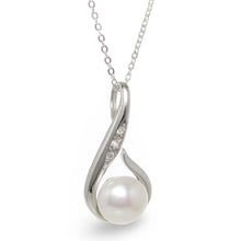 Load image into Gallery viewer, Sterling Silver 925 Fish Hook White Pearl Pendant