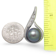 Load image into Gallery viewer, Sterling Silver 925 Fish Hook Black Pearl Pendant