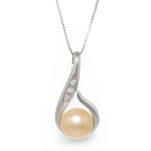 Load image into Gallery viewer, Sterling Silver 925 Fish Hook Peach Pearl Pendant