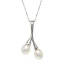 Load image into Gallery viewer, Sterling Silver 925 Twin Cherries White Pearl Pendant