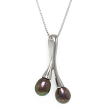 Load image into Gallery viewer, Sterling Silver 925 Twin Cherries Peacock Pearl Pendant