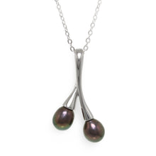 Load image into Gallery viewer, Sterling Silver 925 Twin Cherries Peacock Pearl Pendant