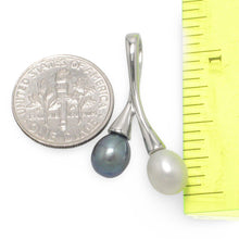 Load image into Gallery viewer, Sterling Silver 925 Twin Cherries White &amp; Black Pearl Pendant