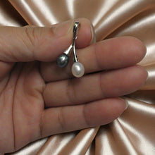 Load image into Gallery viewer, Sterling Silver 925 Twin Cherries White &amp; Black Pearl Pendant