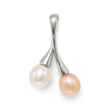 Load image into Gallery viewer, Sterling Silver 925 Twin Cherries White &amp; Pink Pearl Pendant