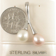 Load image into Gallery viewer, Sterling Silver 925 Twin Cherries White &amp; Pink Pearl Pendant