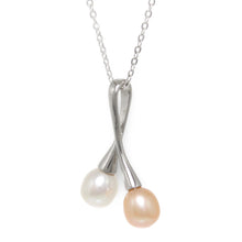 Load image into Gallery viewer, Sterling Silver 925 Twin Cherries White &amp; Pink Pearl Pendant