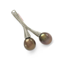 Load image into Gallery viewer, Sterling Silver 925 Twin Cherries Chocolate Pearl Pendant