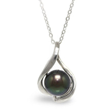 Load image into Gallery viewer, Sterling Silver 925 Black Pearl Pendant