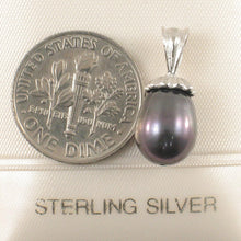 Load image into Gallery viewer, Sterling Silver 925 Black Pearl Pendant