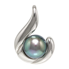 Load image into Gallery viewer, Sterling Silver 925 Hawaiian Fish Hook Black Pearl Pendant