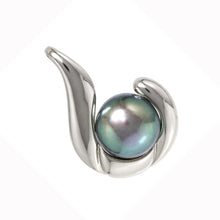 Load image into Gallery viewer, Sterling Silver 925 Hawaiian Fish Hook Black Pearl Pendant