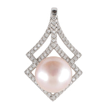 Load image into Gallery viewer, Sterling Silver 925 Pink Pearl &amp; CZ Pendant