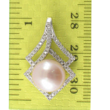 Load image into Gallery viewer, Sterling Silver 925 Pink Pearl &amp; CZ Pendant