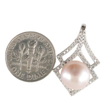 Load image into Gallery viewer, Sterling Silver 925 Pink Pearl &amp; CZ Pendant