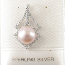Load image into Gallery viewer, Sterling Silver 925 Pink Pearl &amp; CZ Pendant