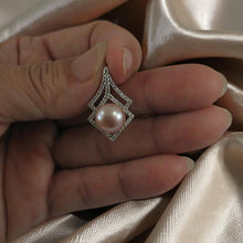 Load image into Gallery viewer, Sterling Silver 925 Pink Pearl &amp; CZ Pendant