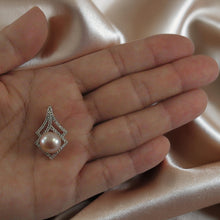 Load image into Gallery viewer, Sterling Silver 925 Pink Pearl &amp; CZ Pendant