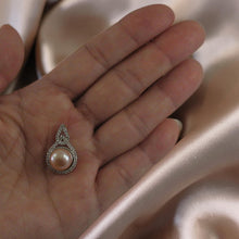 Load image into Gallery viewer, Sterling Silver 925 Pink Pearl &amp; CZ Pendant