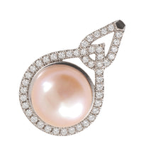 Load image into Gallery viewer, Sterling Silver 925 Pink Pearl &amp; CZ Pendant