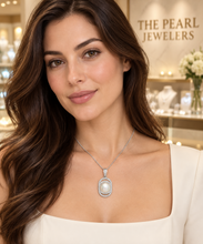 Load image into Gallery viewer, Sterling Silver 925 White Pearl &amp; CZ Pendant
