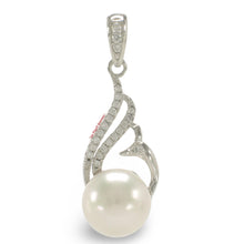 Load image into Gallery viewer, Sterling Silver 925 White Pearl &amp; CZ Pendant