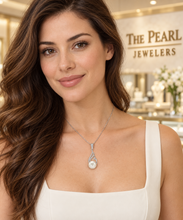 Load image into Gallery viewer, Sterling Silver 925 White Pearl &amp; CZ Pendant