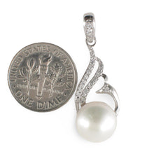 Load image into Gallery viewer, Sterling Silver 925 White Pearl &amp; CZ Pendant