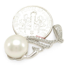Load image into Gallery viewer, Sterling Silver 925 White Pearl &amp; CZ Pendant