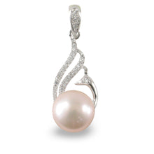 Load image into Gallery viewer, Sterling Silver 925 Pink Pearl &amp; CZ Pendant
