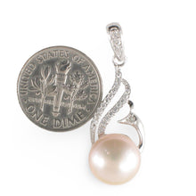 Load image into Gallery viewer, Sterling Silver 925 Pink Pearl &amp; CZ Pendant
