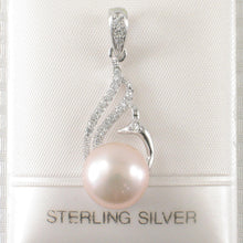 Load image into Gallery viewer, Sterling Silver 925 Pink Pearl &amp; CZ Pendant