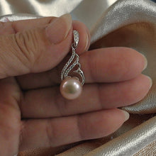 Load image into Gallery viewer, Sterling Silver 925 Pink Pearl &amp; CZ Pendant