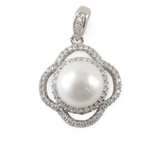 Load image into Gallery viewer, Sterling Silver 925 White Pearl &amp; CZ Pendant