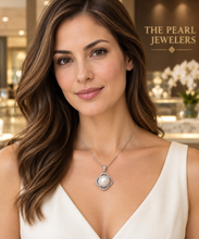 Load image into Gallery viewer, Sterling Silver 925 White Pearl &amp; CZ Pendant