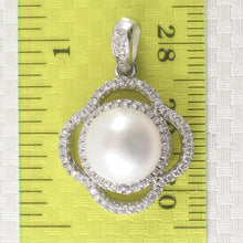 Load image into Gallery viewer, Sterling Silver 925 White Pearl &amp; CZ Pendant