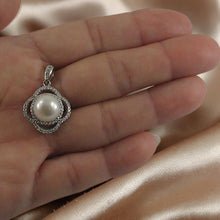 Load image into Gallery viewer, Sterling Silver 925 White Pearl &amp; CZ Pendant