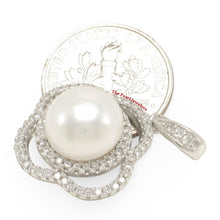 Load image into Gallery viewer, Sterling Silver 925 White Pearl &amp; CZ Pendant