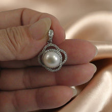 Load image into Gallery viewer, Sterling Silver 925 White Pearl &amp; CZ Pendant